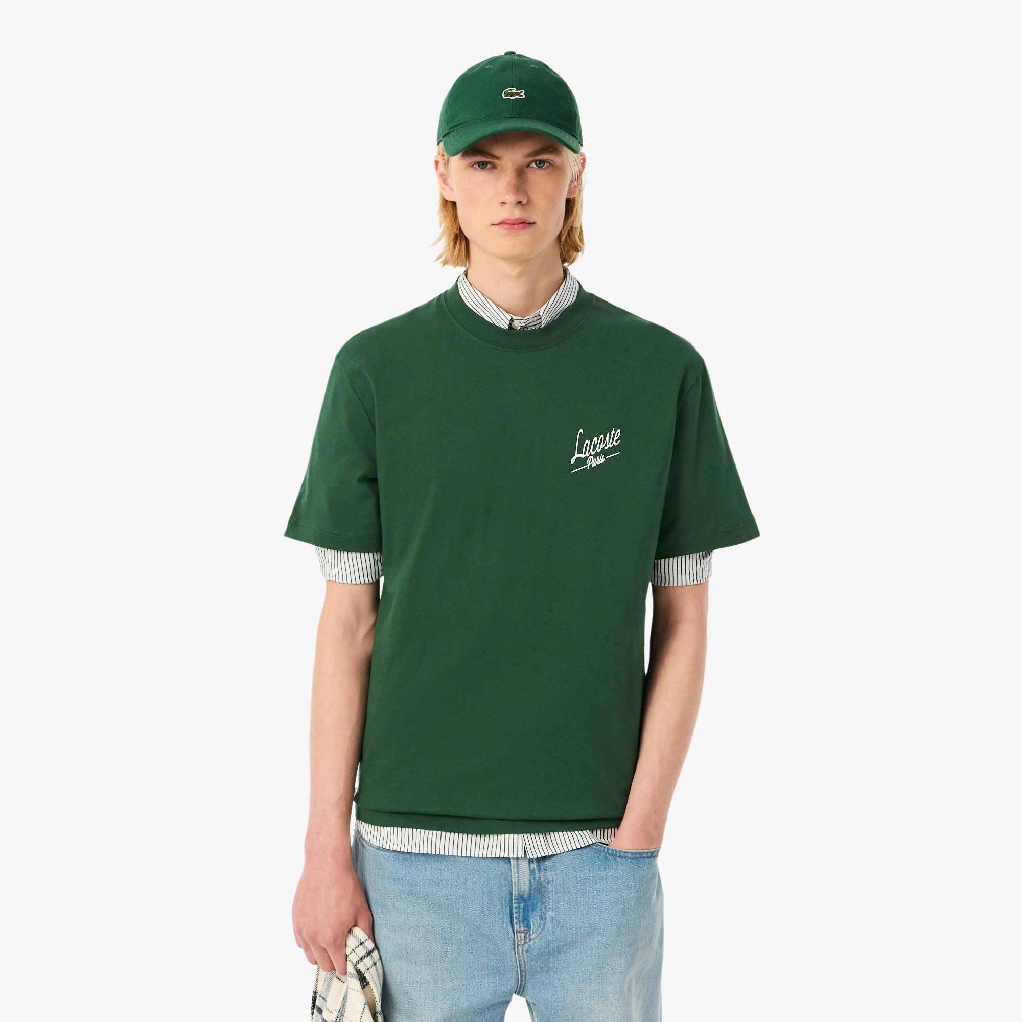 Lacoste Men's Multi Print Jersey T-shirt - Xl - 6 In Green