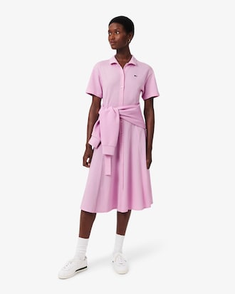Women's Flared Mini-Piqu&eacute; Polo Dress