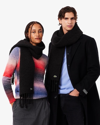 Unisex Fringed Alpaca Wool Scarf