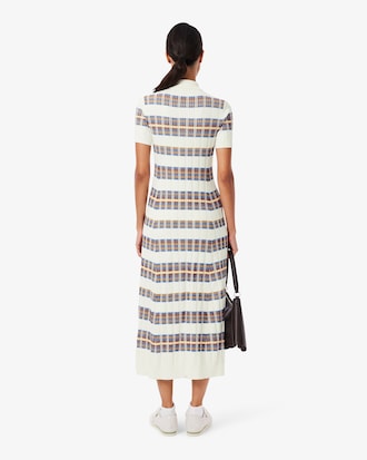Women's Ribbed Knit Polo Collar Dress