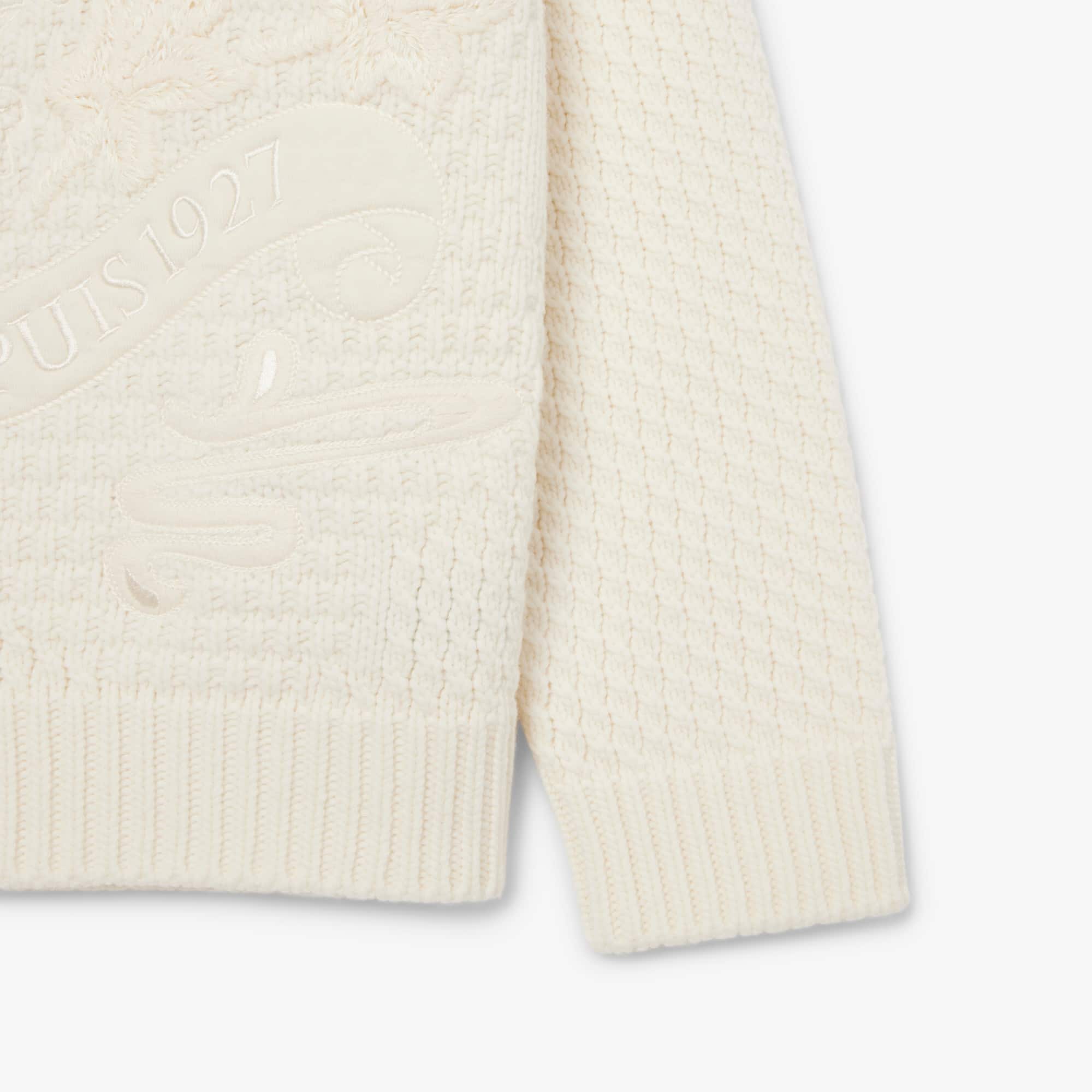Runway Embroidered Badge Wool Sweater