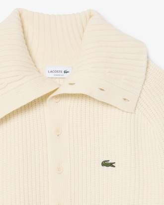 High Neck Pearl Rib Knit Sweater