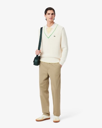 Men's Classic Fit L.12.12 Striped Petit Piqué Polo