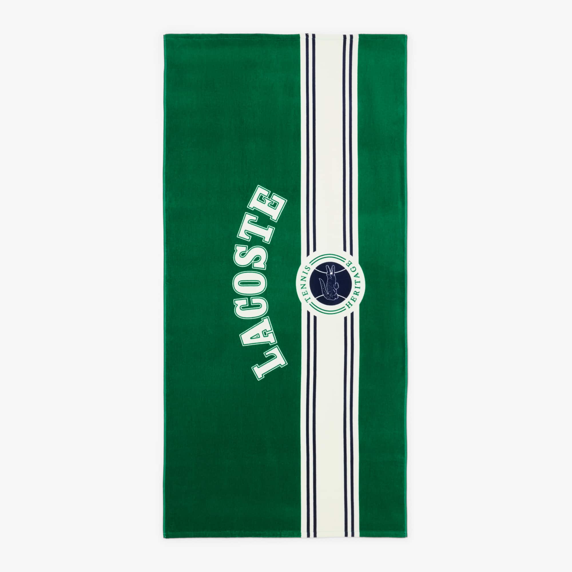Lacoste Single Badge Cotton Beach Towel, 36" x 72" - Green