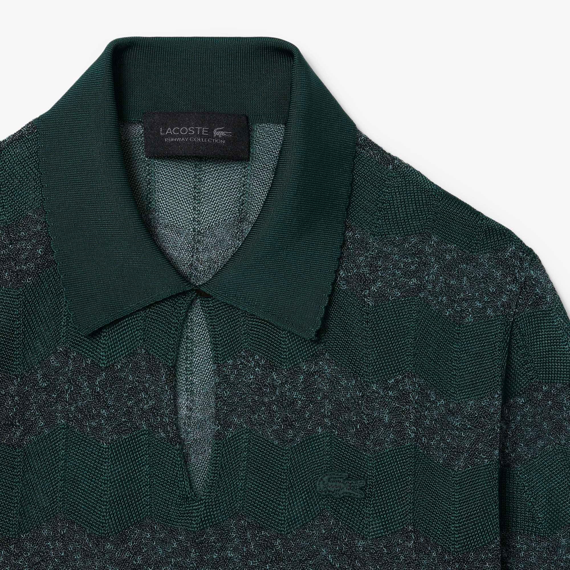 Runway Pointelle Polo Collar Sweater