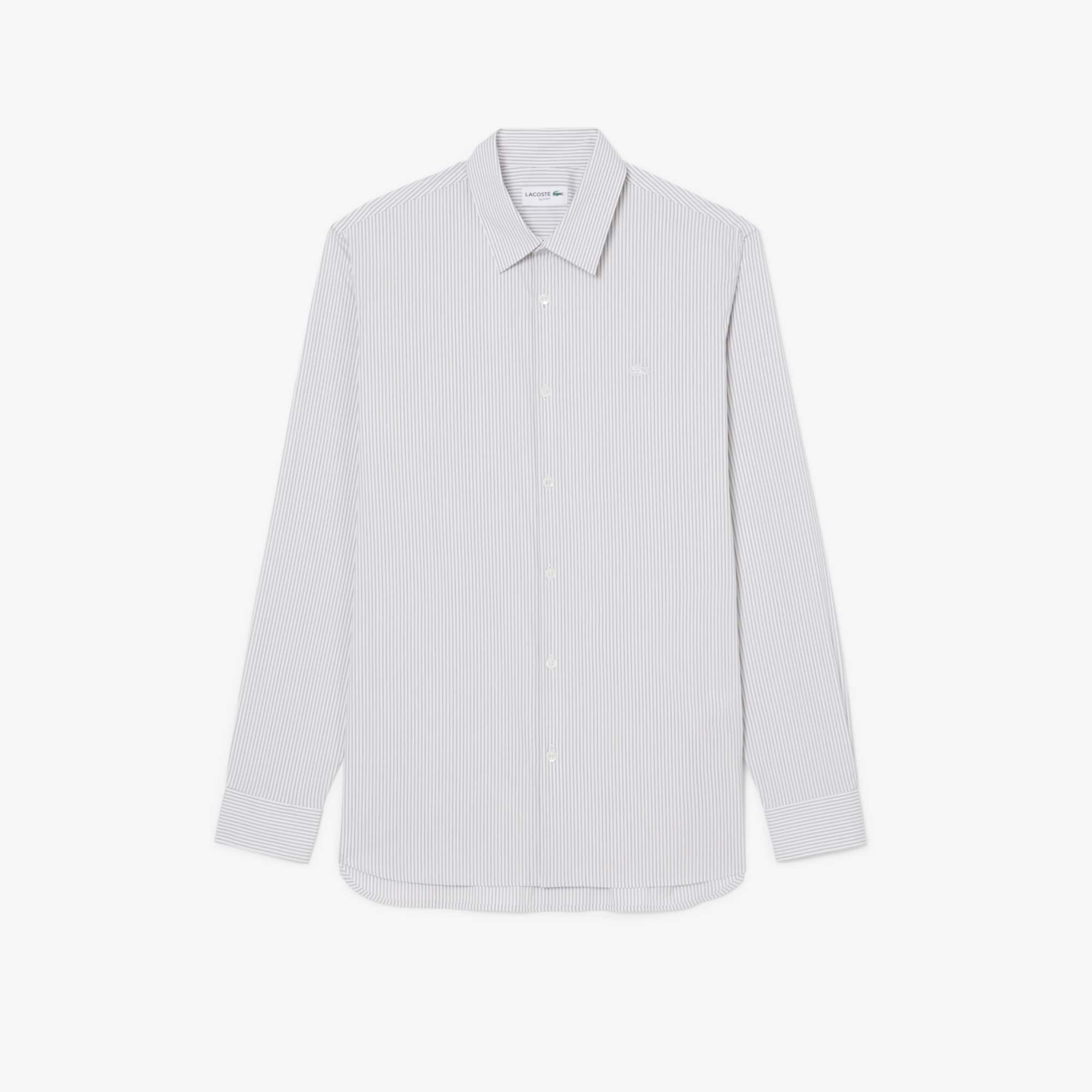 Slim Fit Striped Stretch Poplin Shirt