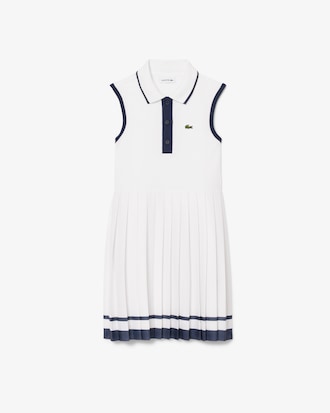 Kids' Stretch Piqué Pleated Polo Dress