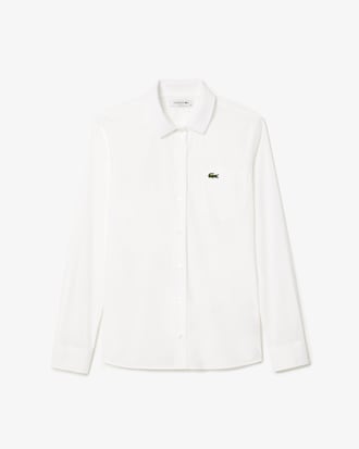 Women's Slim Fit Ribbed Collar Poplin Shirt