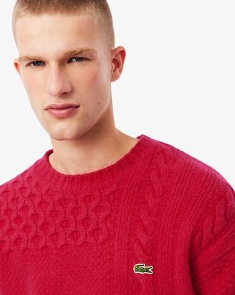 Men's Relaxed Fit Patchwork Effect Wool Sweater