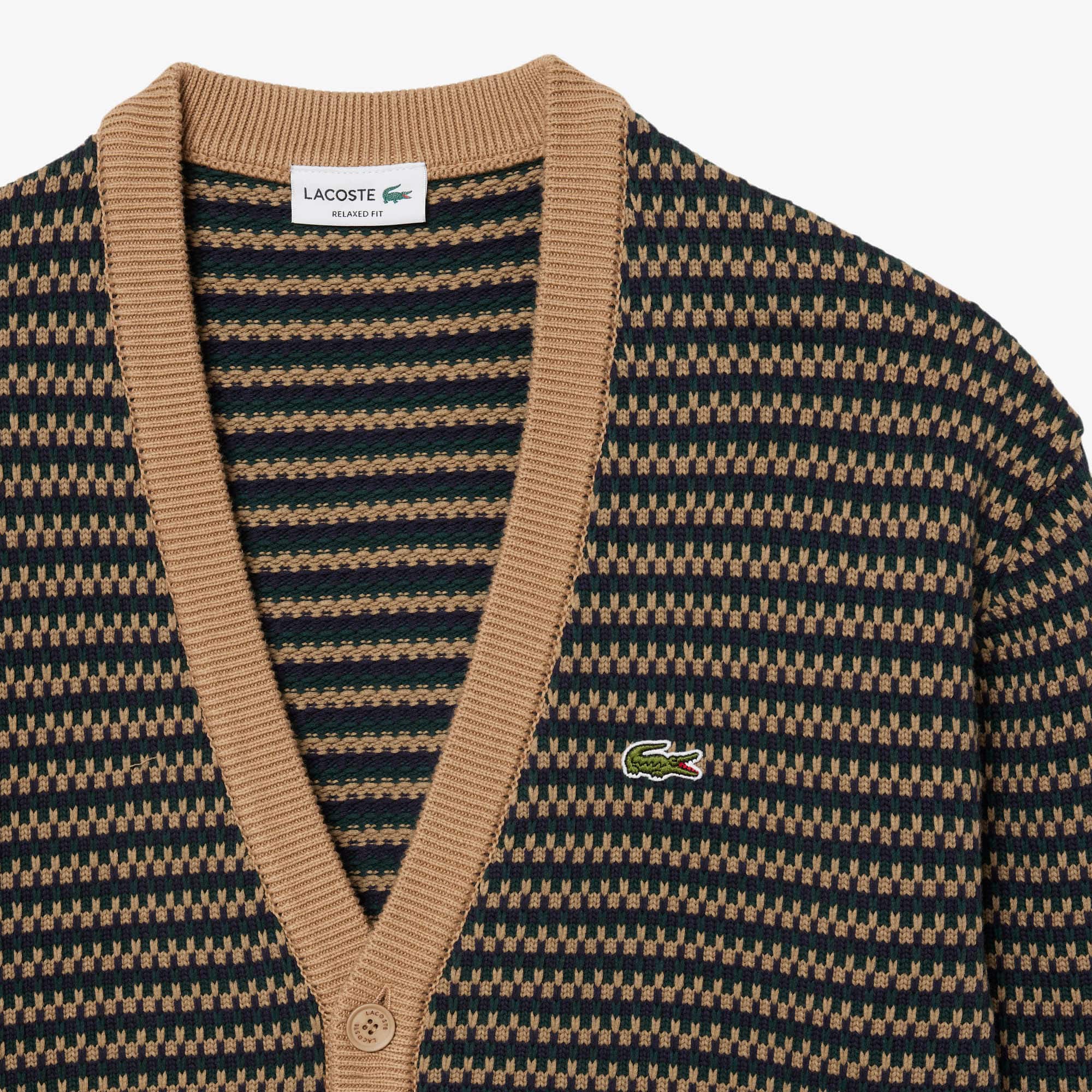 Relaxed Fit Striped Cotton Cardigan