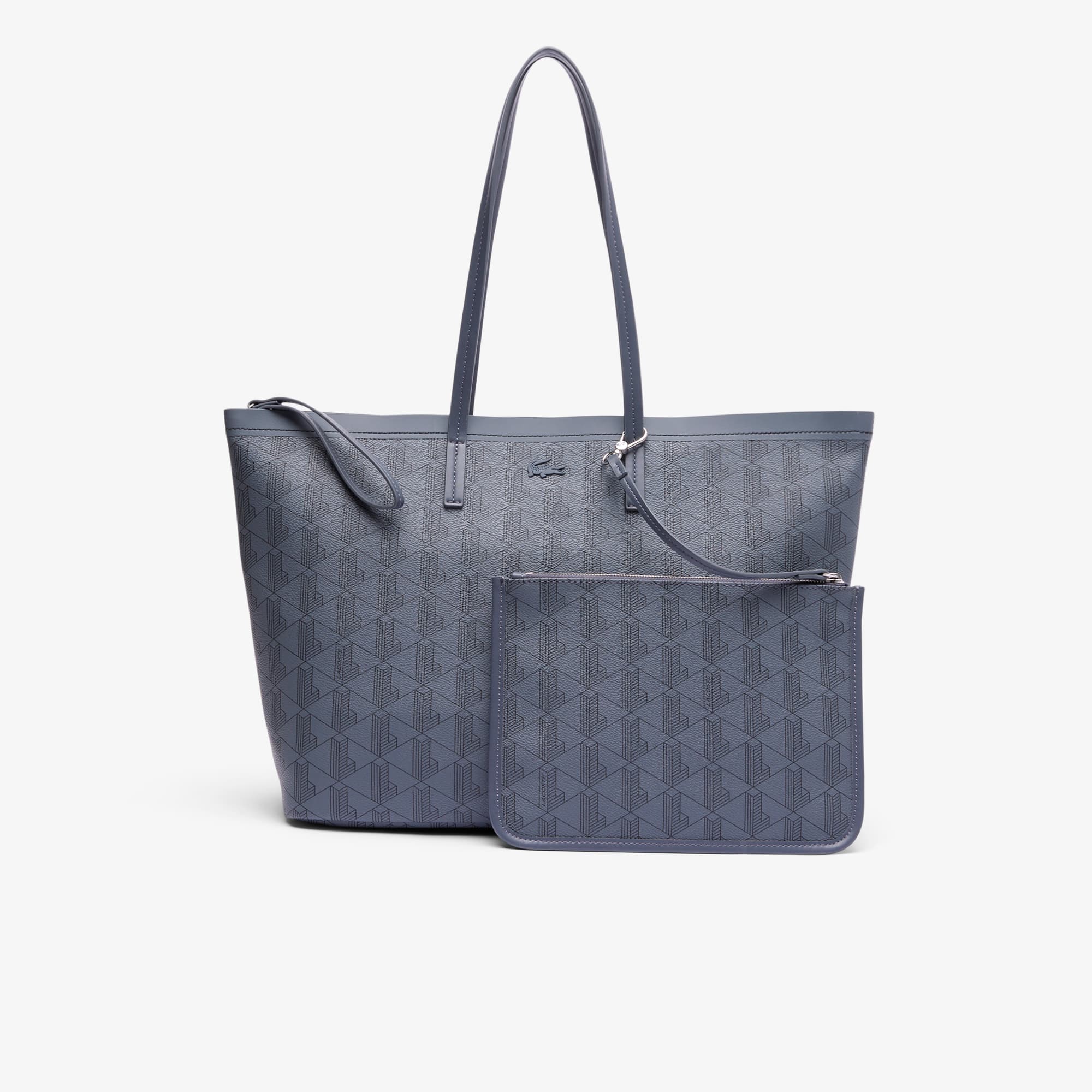 Lacoste Zely Grained Tote & Pouch - One Size In Blue