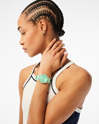 Women's Crocodelle 3 Hands Turquoise Silicone Watch