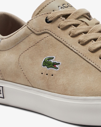 Sneakers Powercourt homme Lacoste en cuir tons contrast&eacute;s