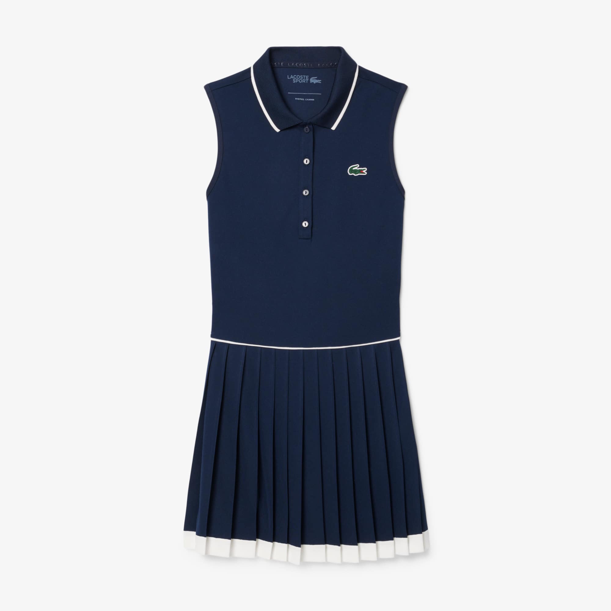 【LACOSTE】Tennis Color Tipping Dress Navy Lacoste Tennis Dress with Piqué Shorts – Fitness Hub Shop