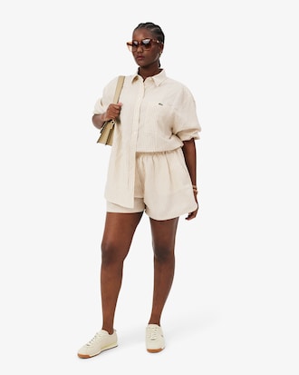 Oversized Linen Blend Shorts