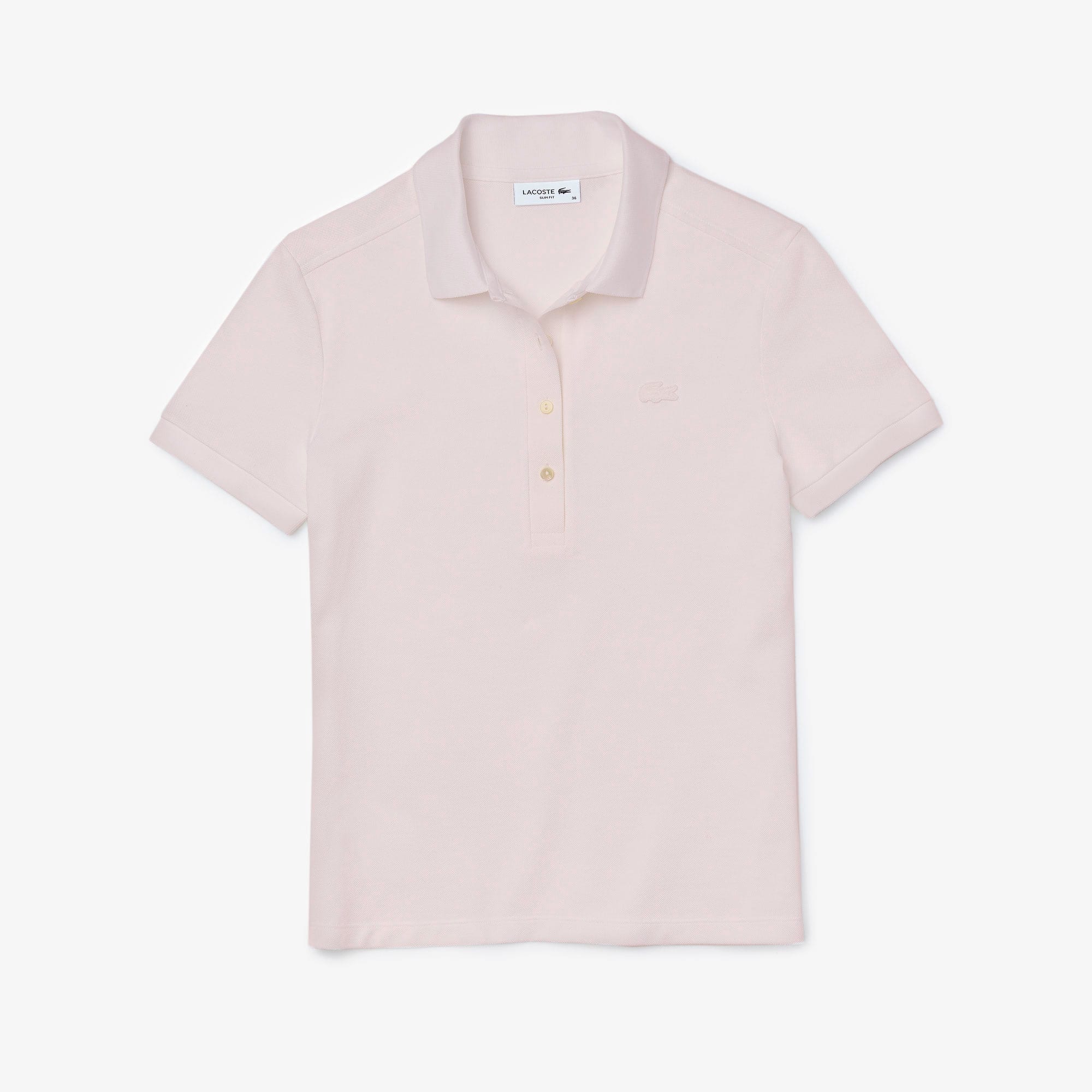 Lacoste Women's L.12.d Slim Fit Stretch Mini Piqué Polo - 36 In Pink