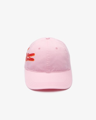 Casquette unie en gabardine de coton avec crocodile XXL