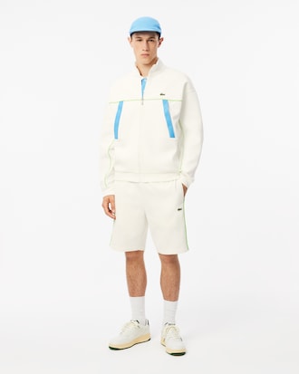 Men's Loose Fit Zip-Up Piqué Sweatshirt