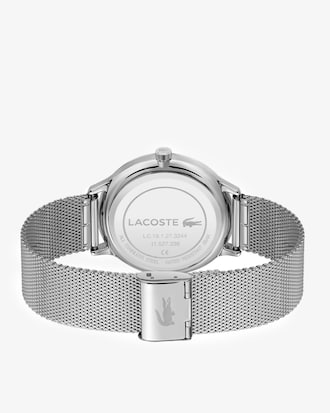 Lacoste Club 3 Hands Watch - White With Stainless Steel Mesh