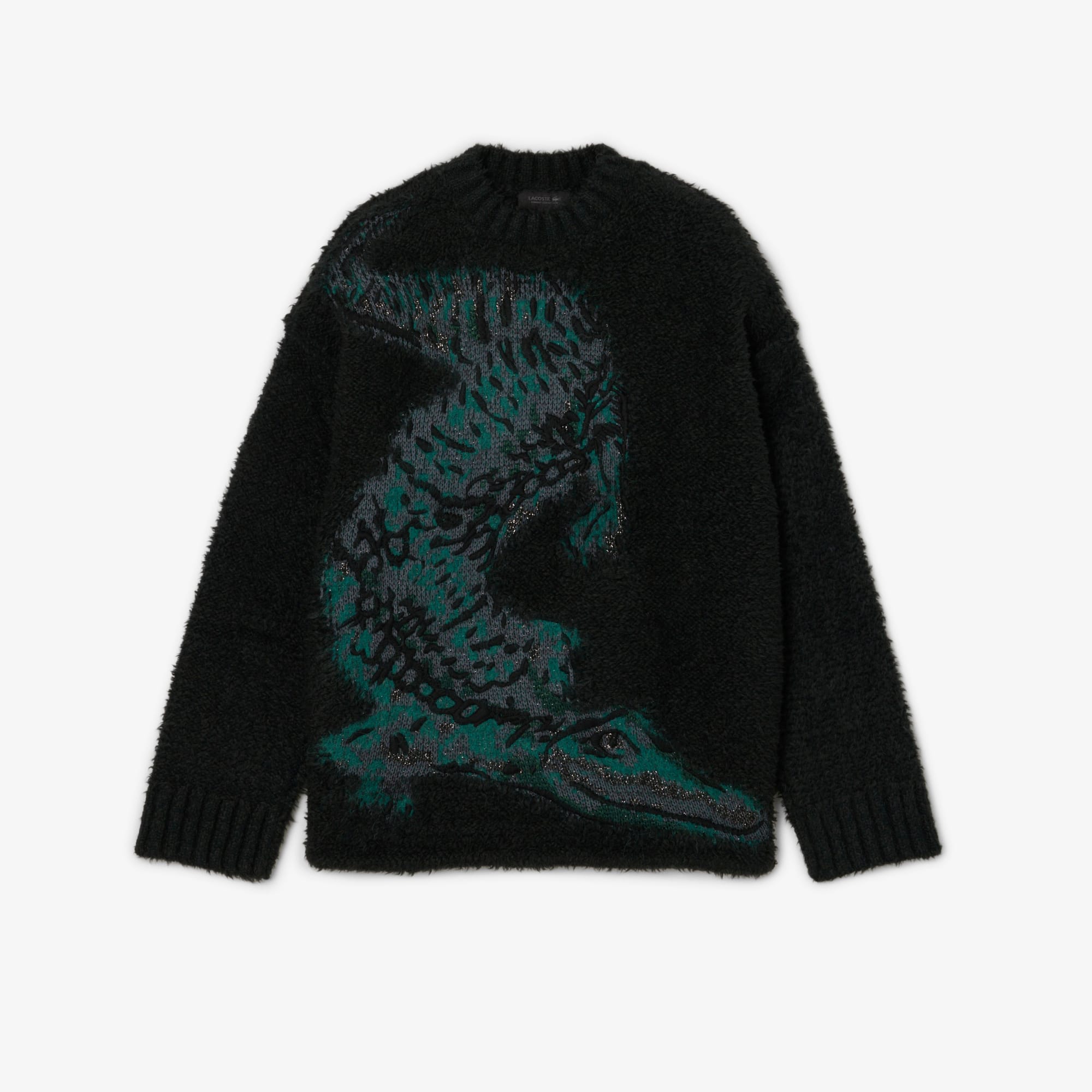Lacoste Crocodile-motif Sweater In Black