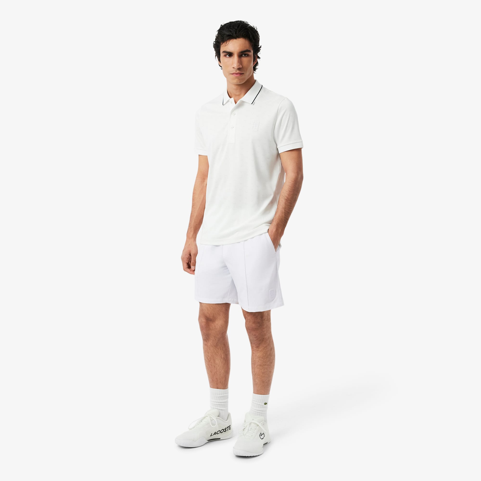 Lacoste Tennis Heritage Ultra Dry Stretch Shorts In White