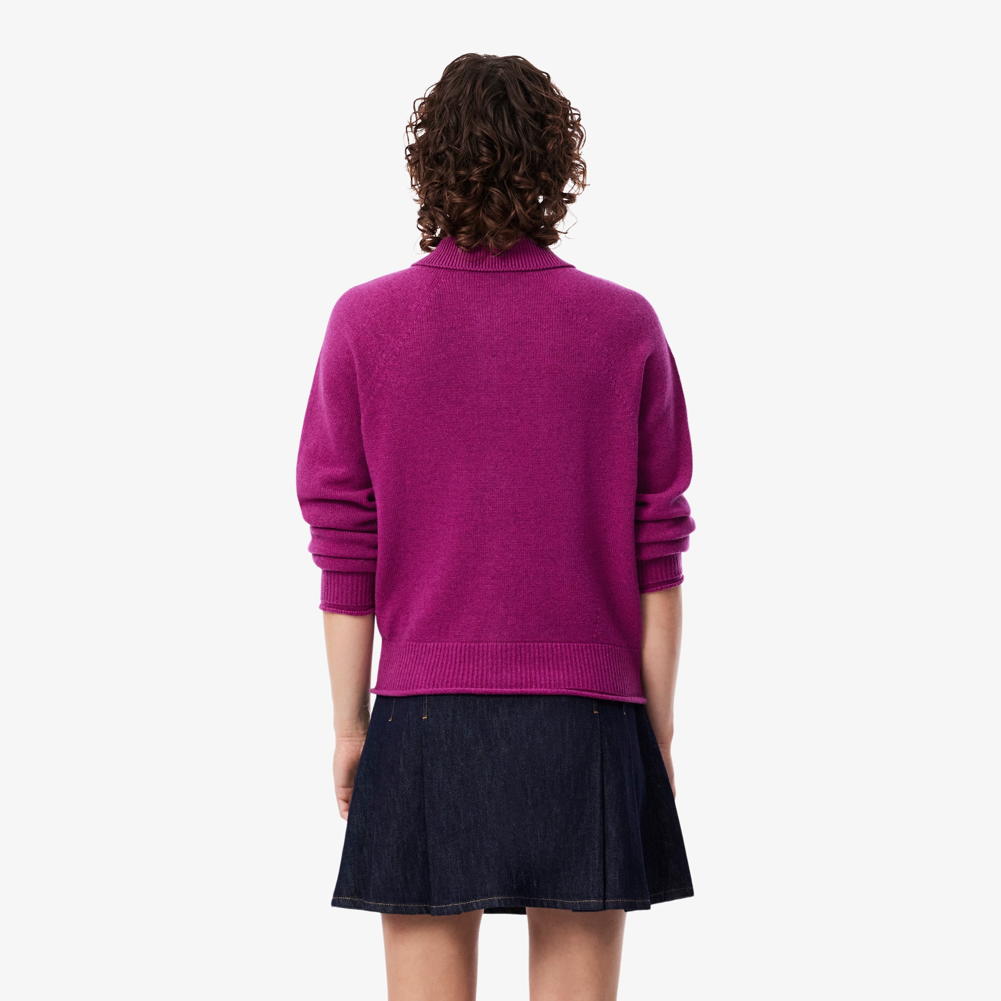 Carded Wool 3D Knit Polo Collar Cardigan - Sweaters & Sweatshirts