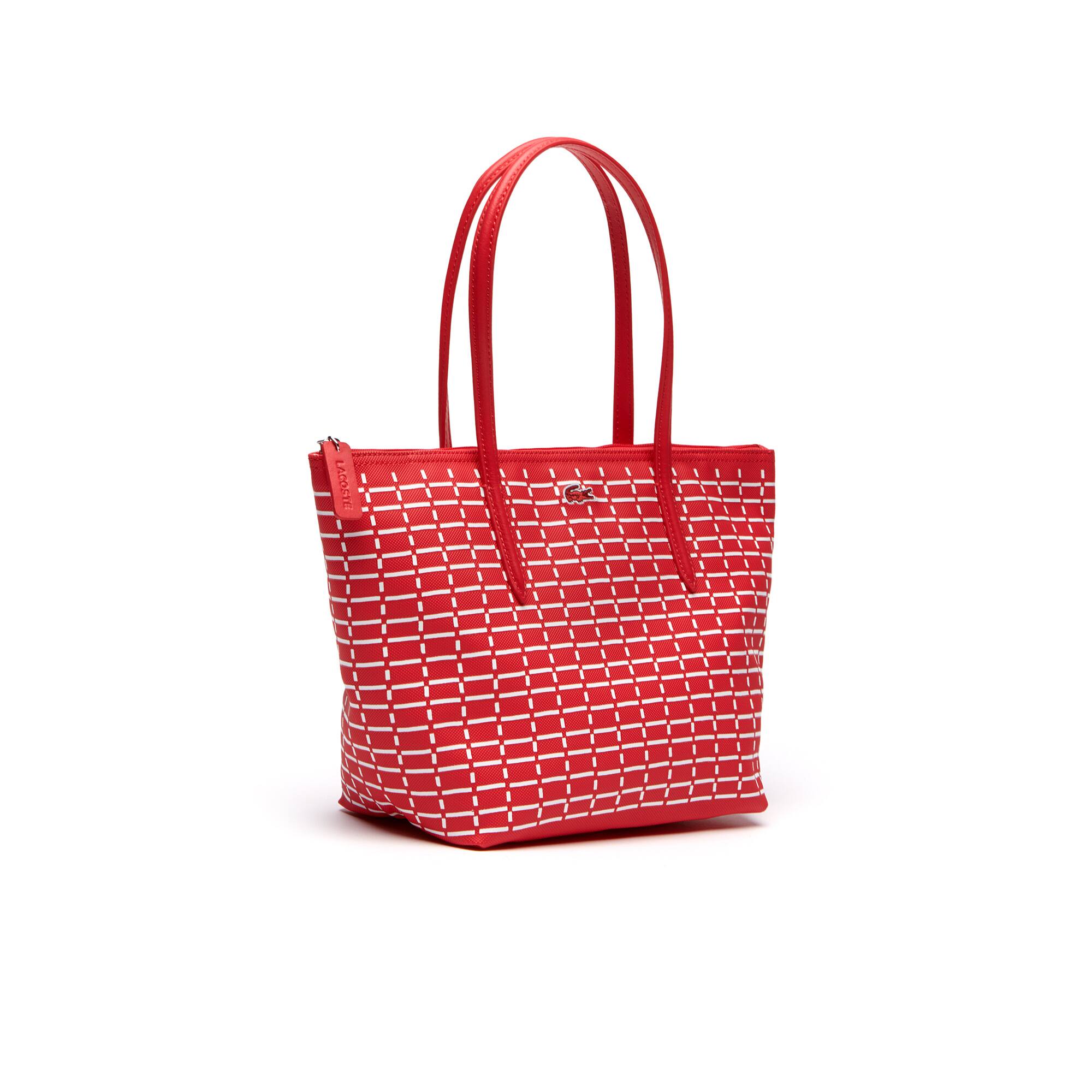 Women's L.12.12 CONCEPT Racket String Print Small Zip Tote Bag LACOSTE