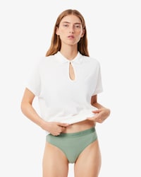 Scallop Waist Microfiber String Briefs