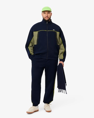 Men's Loose Fit Zip-Up Piqué Sweatshirt