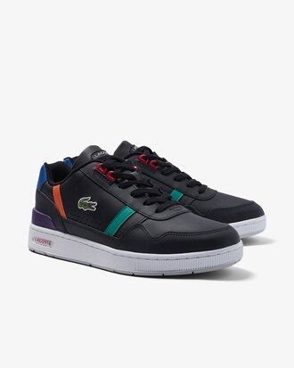 Men's Lacoste T-Clip Leather and Suede Colour-Pop Trainers