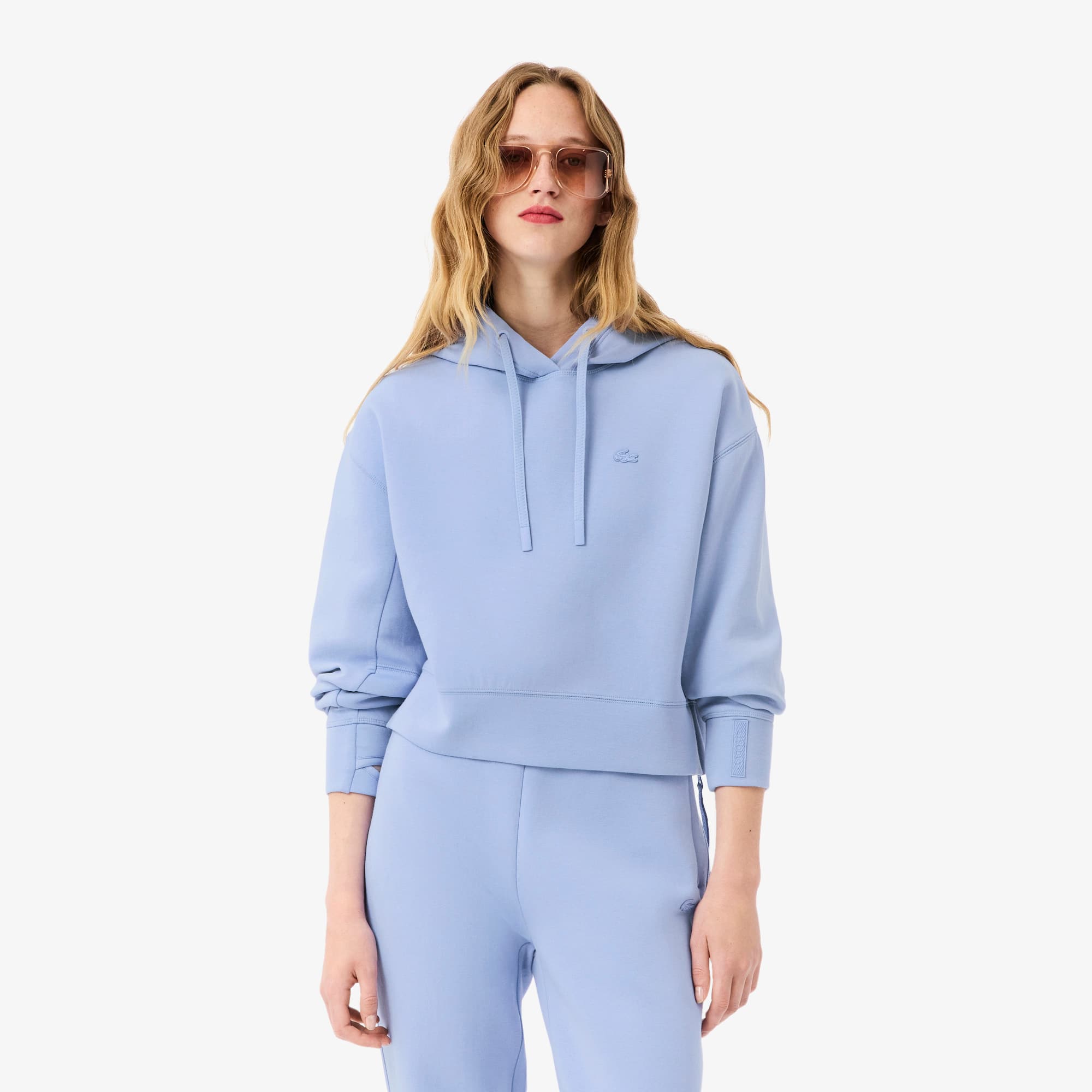 Lacoste Women's Cotton Hoodie - 40 In Blue