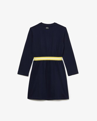 Kids' Contrast Waist Cotton Jersey Dress