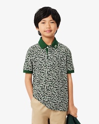 Boys' Crocodile Print Piqué Polo