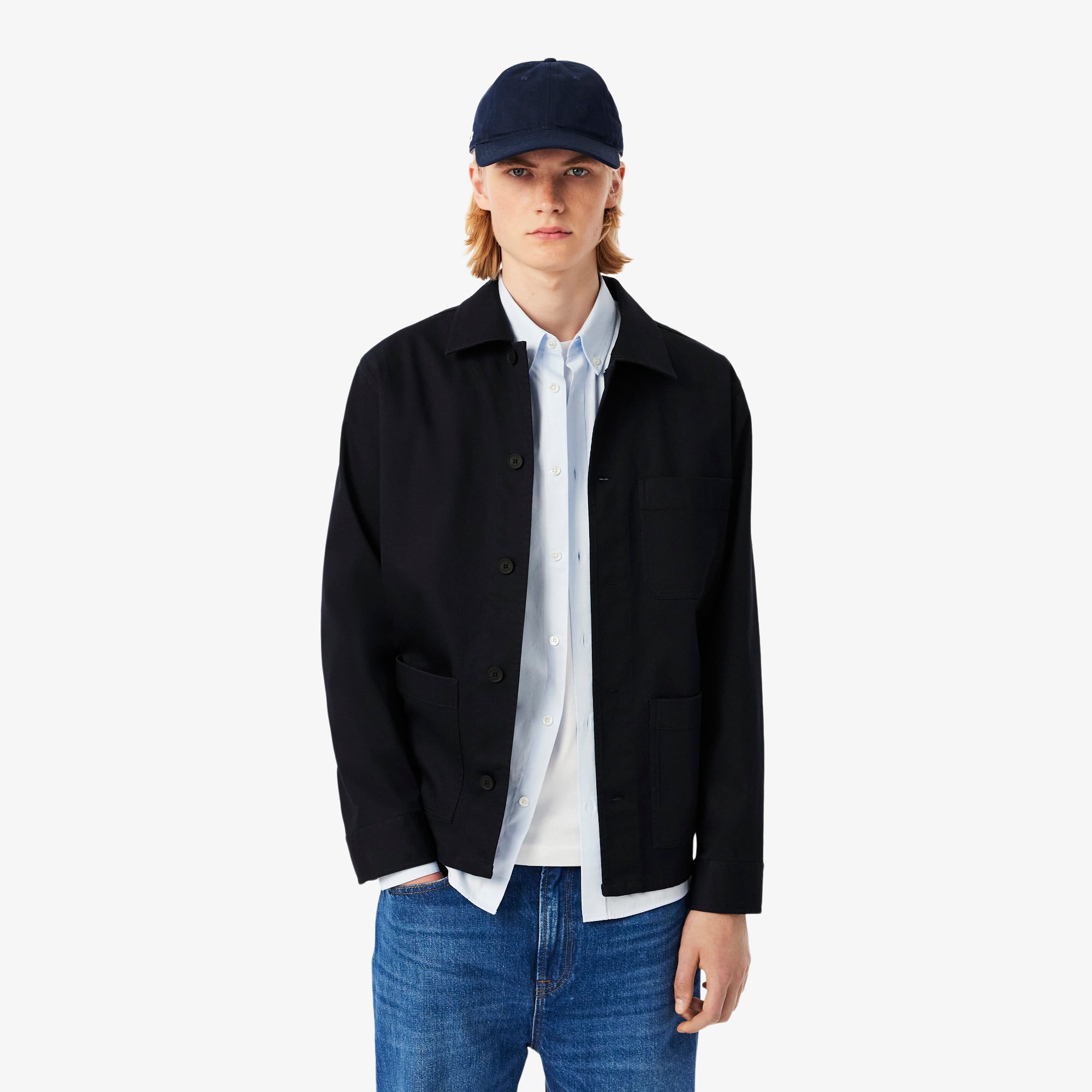 Lacoste Men's Corduroy Overshirt Jacket - 17½ - 44 In Black