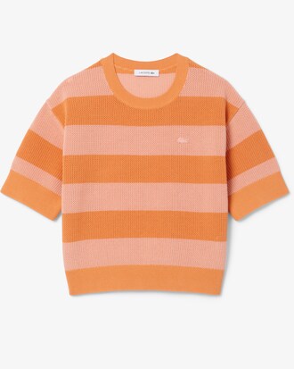 Playera De Punto De Malla A Rayas