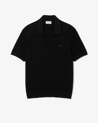 Men's Cotton Blend Open Polo Collar Sweater