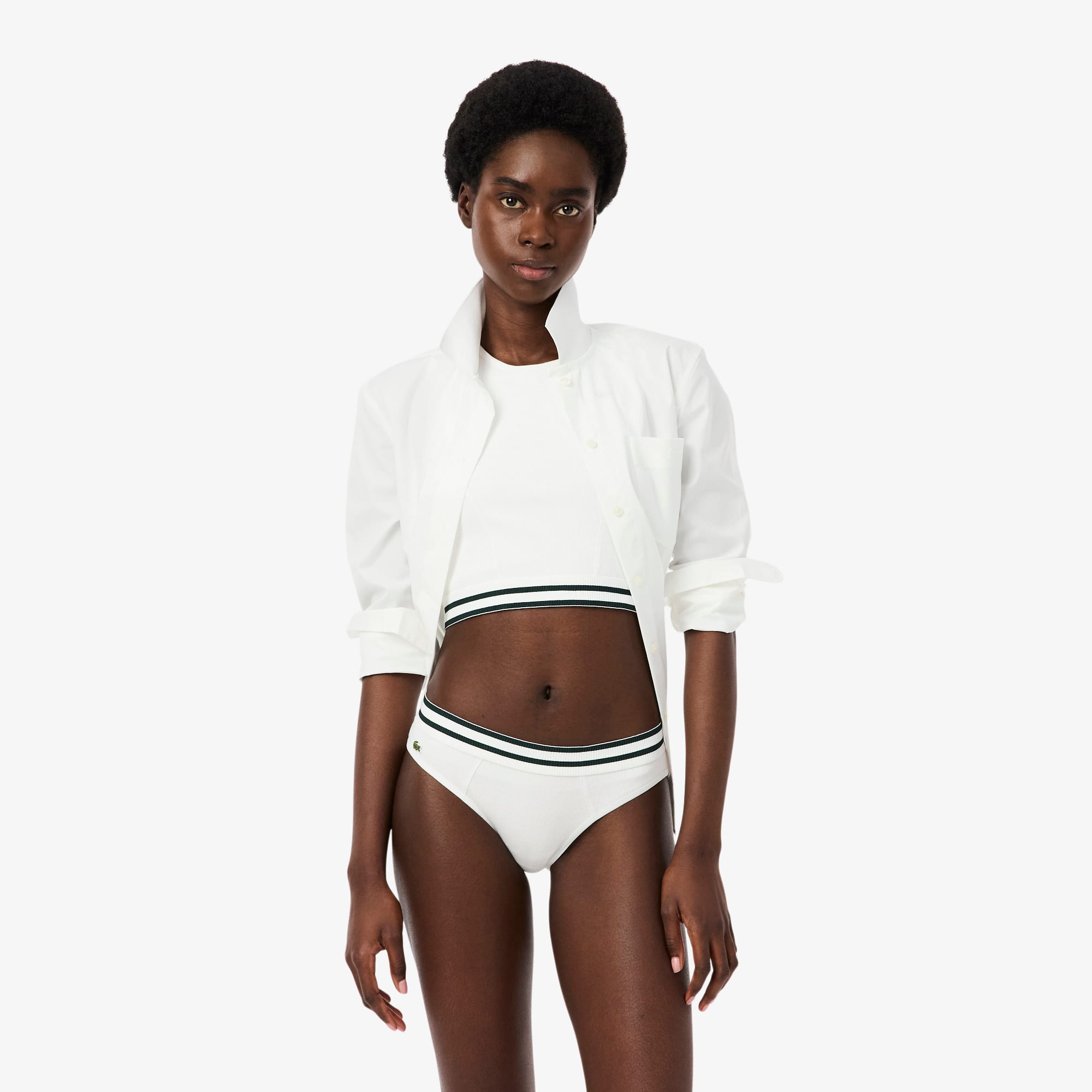 Lacoste Stripe Waist Cotton Briefs