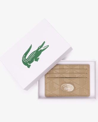 Porte-cartes avec imprim&eacute; monogramme en cuir