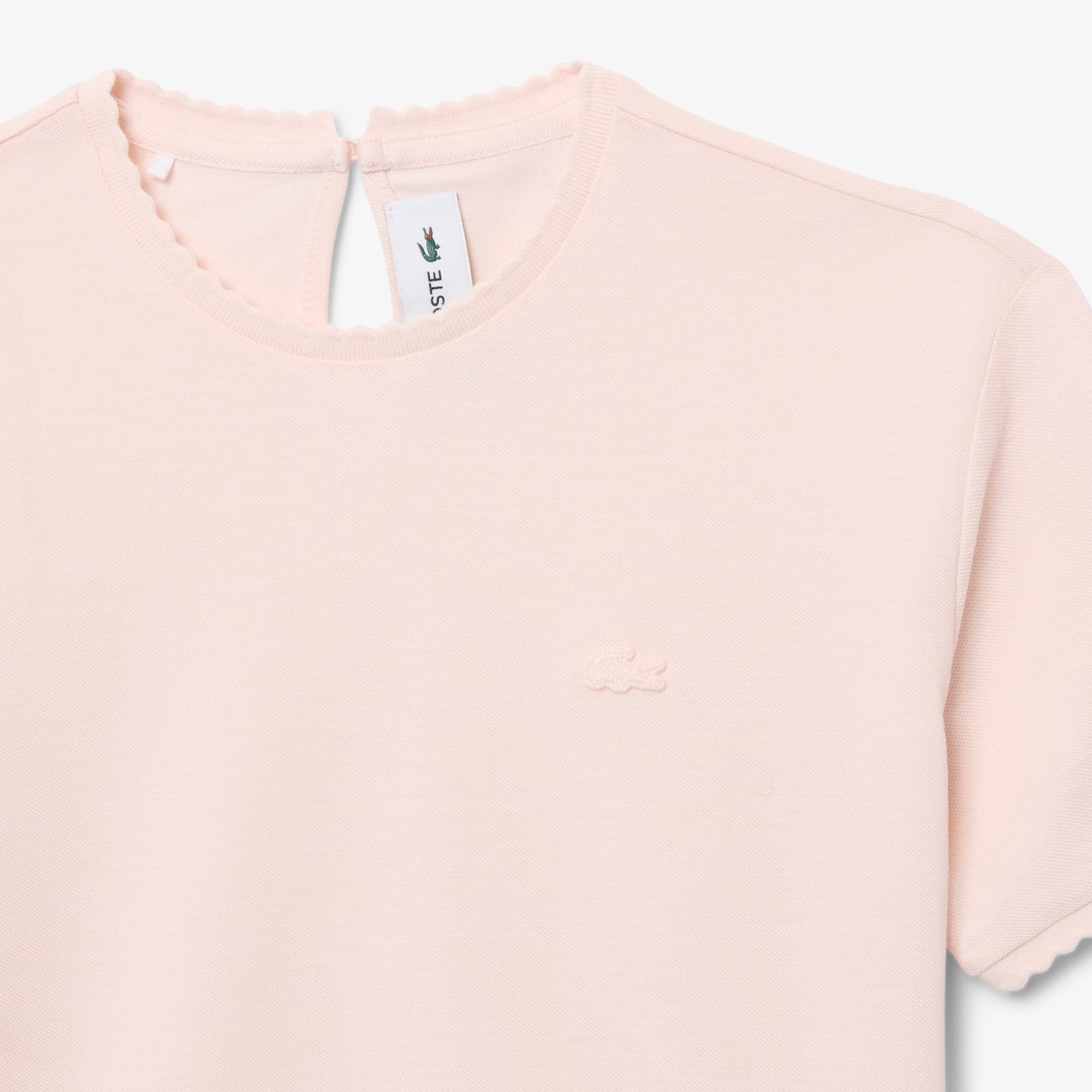 Fluid Scallop Trim Piqué T-shirt