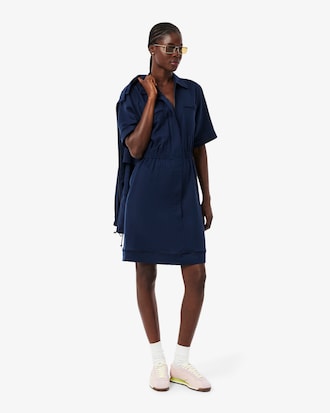 Robe chemise fluide lin m&eacute;lang&eacute;