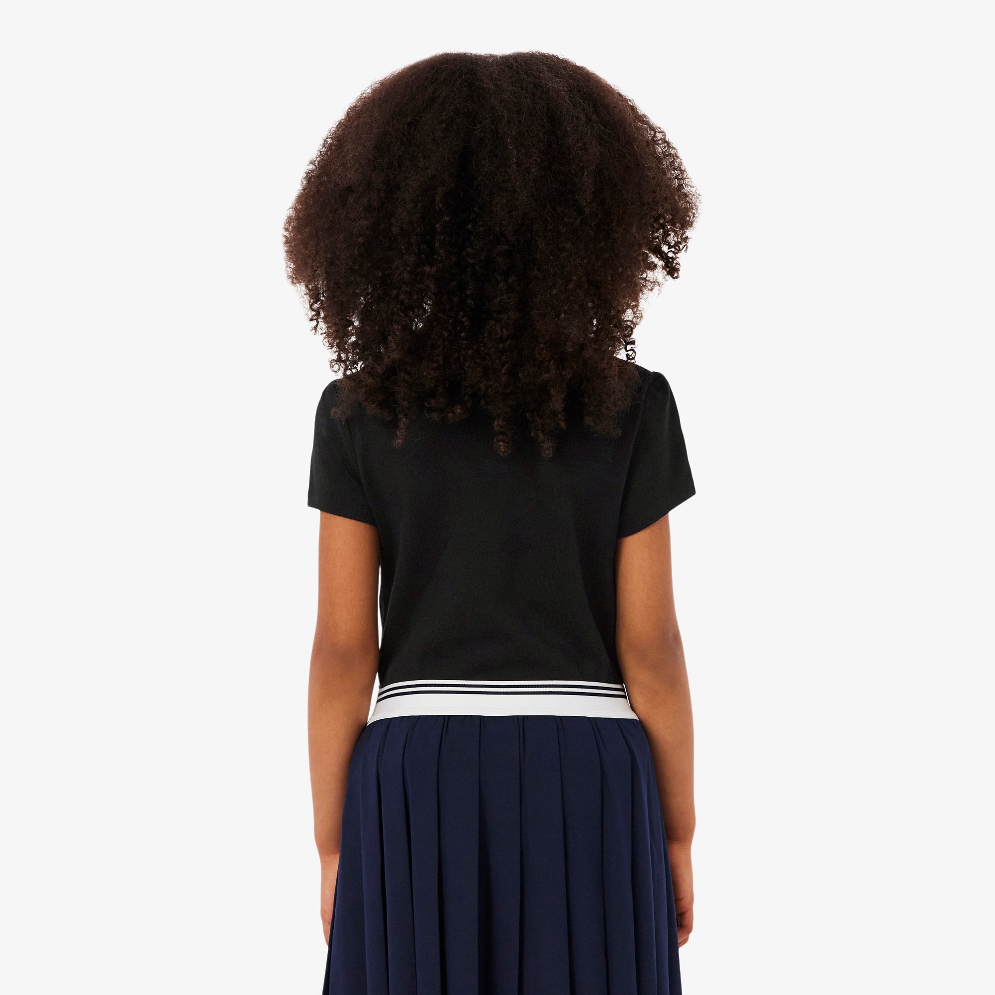 Girls' Scalloped Collar Piqué Polo
