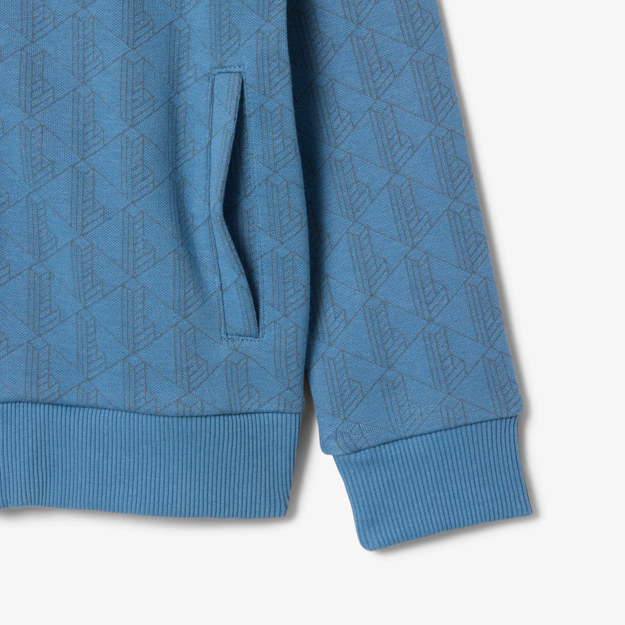 Zipped Monogram Fleece Hoodie