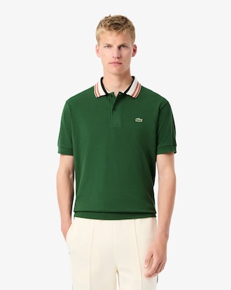 Men's Made In France Classic Fit Stripe Collar Polo