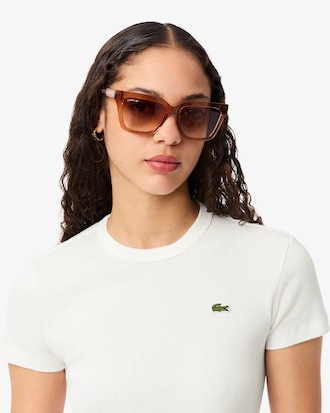 Women's Slim Fit Ribbed Cotton T-Shirt