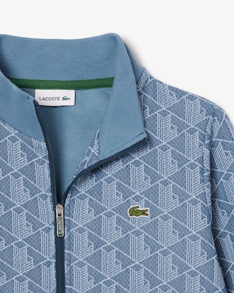 Sweatshirt zipp&eacute; avec monogramme et col montant