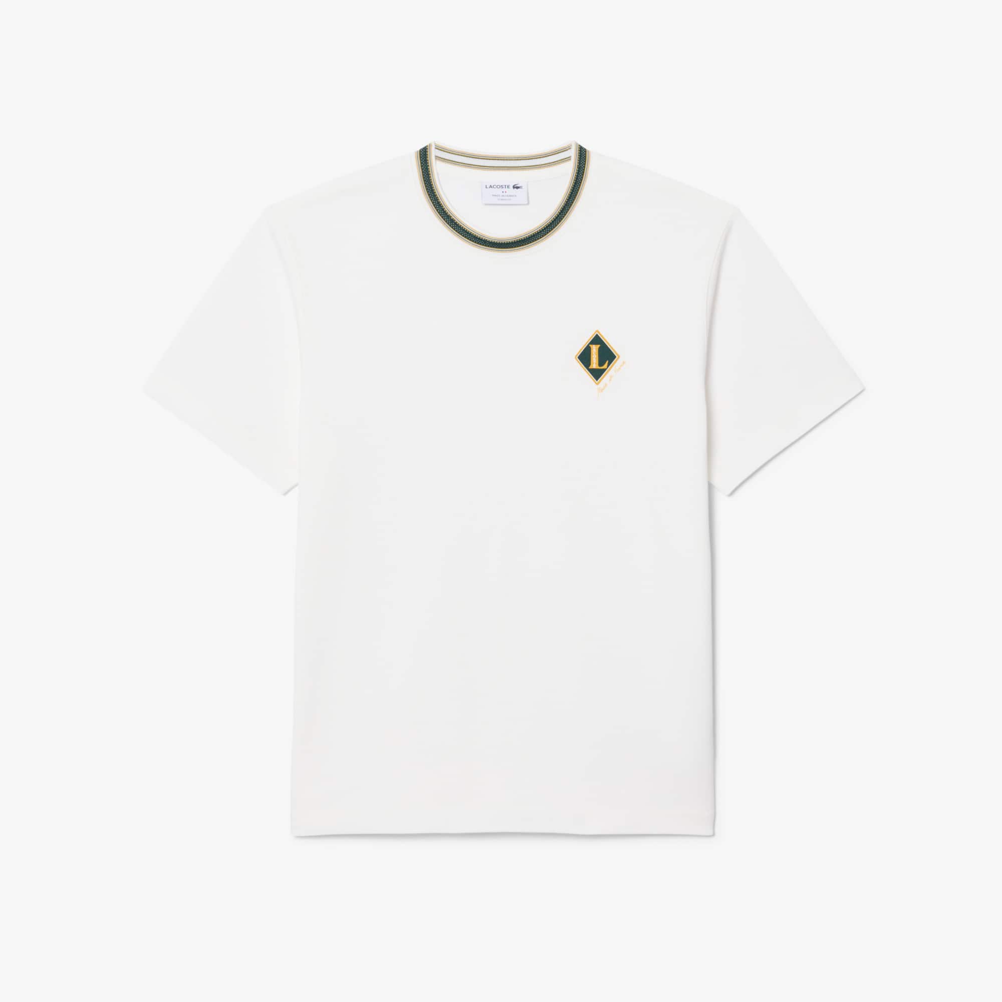 French Made Badge Accent Striped T-shirt