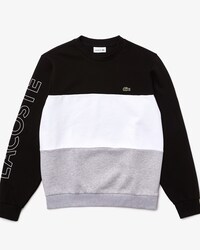 Men&rsquo;s Crew Neck Lettered Colorblock Fleece Sweatshirt