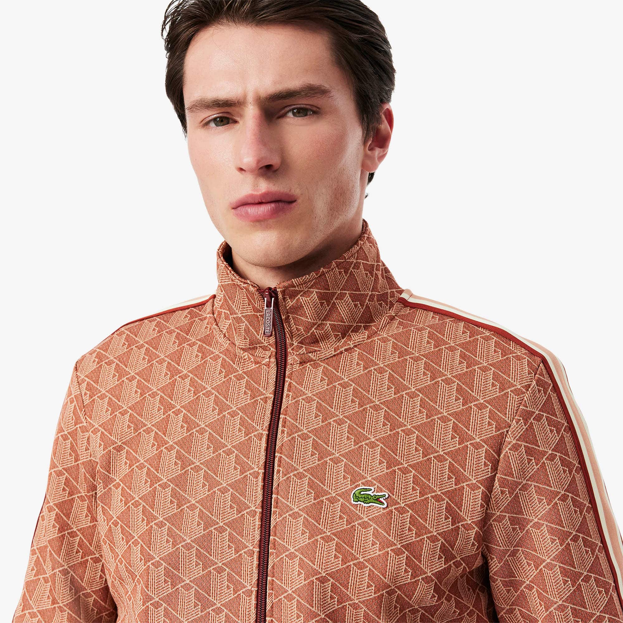 LACOSTE ジオメトリックパターン ジャケット US S Lacoste L!VE Monogram Patterned Jacquard Zip Jacket | Urban