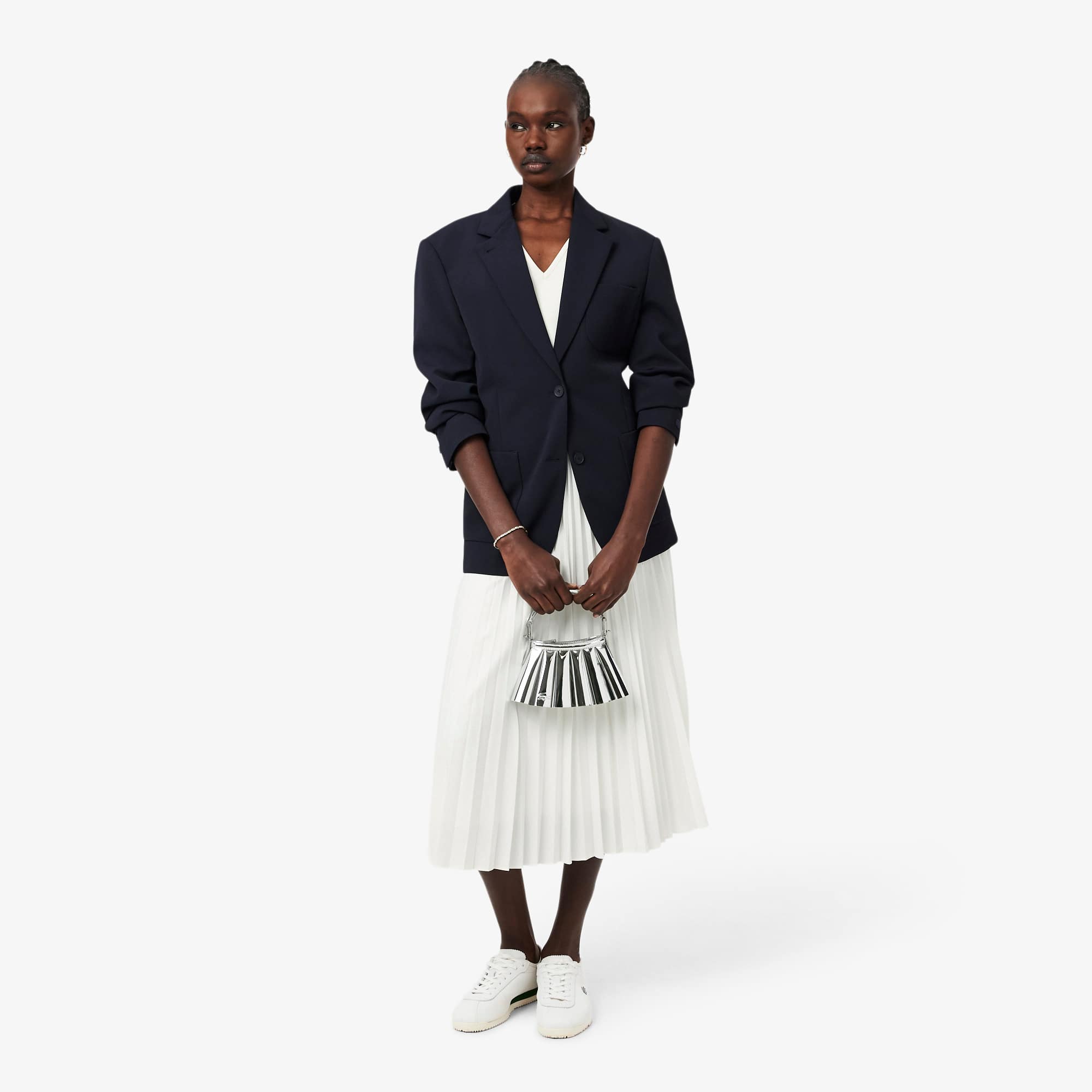 lacoste runway long pleated dress Women's Pleated Sleeveless Polo Dress - Dresses - New In 2026