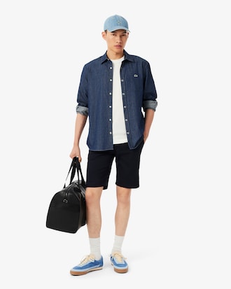 Shorts para hombre de corte slim en algodón elástico